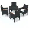 Image de vidaXL 5-tlg. Groupe de jardinage avec baisers Poly Rattan Schwarz
