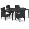 Image de vidaXL 5-tlg. Groupe de jardinage avec baisers Poly Rattan Schwarz