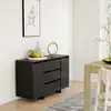 Image de vidaXL Sideboard avec 3 tiroirs noir 120x41x75 cm Bois composite