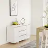 Image de vidaXL Sideboard 3 tiroirs blanc brillant 120x41x75cm Bois composite