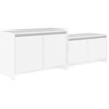 Image de Armoire TV Blanc 146,5x35x50 cm Matériau dérivé du bois
