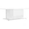 Image de vidaXL Table basse blanc brillant 102x55,5x40 cm Bois composite