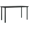 Image de vidaXL Table de jardin noire 140x70x74 cm acier et verre