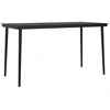 Image de vidaXL Table de jardin noire 140x70x74 cm acier et verre