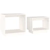 Image de vidaXL Tables gigognes 2 pcs. Blanc Pin massif