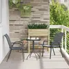 Image de vidaXL Chaises de jardin empilables 2 pcs. Gris Textilène