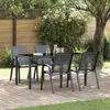 Image de vidaXL Chaises de jardin empilables 4 pcs. Gris Textilène