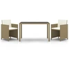 Image de vidaXL Ensemble de jardin 3 pièces avec coussins Poly rotin Beige