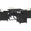 Image de vidaXL 5-tlg. Groupe de jardinage avec baisers Poly Rattan Schwarz