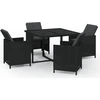 Image de vidaXL 5-tlg. Groupe de jardinage avec baisers Poly Rattan Schwarz