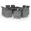 Image de vidaXL Salon de jardin 9 pièces avec coussins Poly Rattan Gris
