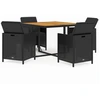 Image de vidaXL 5-tlg. Groupe de jardinage avec baisers Poly Rattan Schwarz