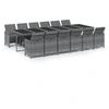 Image de vidaXL Ensemble de jardin 13 pièces avec coussins Poly rotin gris