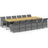 Image de vidaXL Ensemble de jardin 13 pièces avec coussins Poly rotin gris