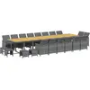Image de vidaXL Ensemble de jardin 21 pièces avec coussins Gris Poly rotin