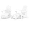 Image de vidaXL Chaises de jardin Adirondack 2 pcs. avec tabourets HDPE blanc