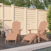 Image de Chaises de jardin Adirondack 2 pcs. avec tabourets HDPE Marron