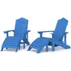 Image de Chaises de jardin Adirondack 2 pcs. avec tabourets HDPE Aquamarin