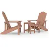 Image de vidaXL Chaises de jardin Adirondack avec table HDPE Marron