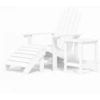 Image de vidaXL Chaise de jardin Adirondack avec tabouret & table PEHD blanc