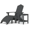 Image de Chaise de jardin Adirondack avec tabouret & table PEHD Anthracite