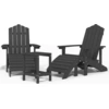 Image de Chaises de jardin Adirondack avec tabouret & table PEHD Anthracite