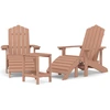 Image de Chaises de jardin Adirondack avec tabouret & table PEHD Marron