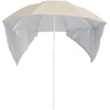 Image de vidaXL Parasol de plage avec panneaux latéraux couleur sable 215 cm