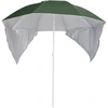 Image de vidaXL Parasol de plage avec panneaux latéraux Vert 215 cm