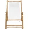 Image de vidaXL Chaise longue bambou et toile blanc crème