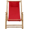 Image de vidaXL Chaise longue bambou et toile rouge