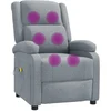 Image de vidaXL Fauteuil de massage gris clair Tissu