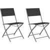 Image de vidaXL Chaises de jardin pliantes 2 pcs. noir acier et textilène