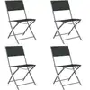 Image de vidaXL vidaXL - Chaises de jardin - pliables - 4 - pièces - Acier - et - Textile - noir