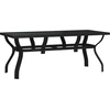 Image de vidaXL Table de jardin noire 180x80x70 cm acier et verre