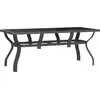 Image de vidaXL Table de jardin Gris et noir 180x80x70 cm Acier et verre