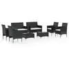 Image de vidaXL 8-tlg. Set de salon de jardin avec auflagen Poly Rattan Schwarz