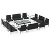 Image de vidaXL 16-tlg. Set de salon de jardin avec auflagen Poly Rattan Schwarz