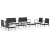 Image de vidaXL 8-tlg. Set de salon de jardin avec auflagen Poly Rattan Schwarz