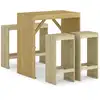 Image de set de 5 bars de jardin en pin imprégné