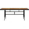 Image de vidaXL Table de jardin noire 160x70x72cm Poly rotin & bois massif acacia