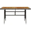 Image de vidaXL Table de jardin Gris 130x70x72 cm Poly rotin & bois massif Acacia