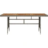 Image de vidaXL Table de jardin Gris 160x70x72 cm Poly rotin & bois massif Acacia