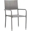 Image de vidaXL Chaises de jardin 2 pcs. empilables Gris Polyrattan