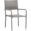 Image de vidaXL Chaises de jardin 4 pcs. empilables Gris Polyrattan