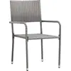 Image de vidaXL Chaises de jardin 6 pcs. empilables Gris Polyrattan