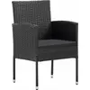 Image de vidaXL Chaises de jardin avec coussins en noir 2 pcs. noir poly rotin