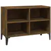 Image de vidaXL Armoire TV avec pieds métalliques chêne fumé 69,5x30x50 cm