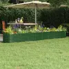 Image de Parterre surélevé Acier revêtu par poudre 332x40x36 cm Vert