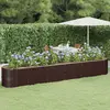 Image de vidaXL Lit surélevé Acier revêtu par poudre 440x80x68 cm Marron